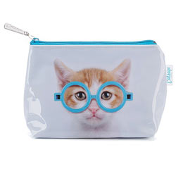 Glasses Cat Make-Up Bag