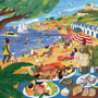 Eeboo Beach Umbrellas 1000 Piece Puzzle made