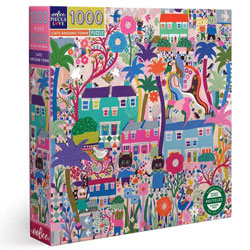 eeBoo Cats Around Town 1000 Piece Jigsaw Puzzle, 90% recycled materials, vegetable based inks.