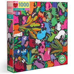 eeBoo Cats at Work 1000 Piece Jigsaw Puzzle, 90% recycled materials, vegetable based inks.