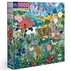 eeBoo English Hedgerow 1000 Piece Jigsaw Puzzle, 90% recycled materials, vegetable based inks.