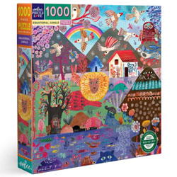 eeBoo Equatorial Jungle 1000 Piece Jigsaw Puzzle, 90% recycled materials, vegetable based inks.
