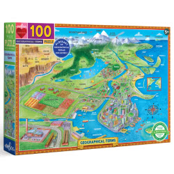 Eeboo Geographical Terms 100 Piece Puzzle