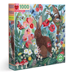 eeBoo Poppy Bunny 1000 Piece Jigsaw Puzzle, 90% recycled materials, vegetable based inks.