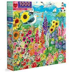 eeBoo Seagull Garden 1000 Piece rectangular Jigsaw Puzzle, 90% recycled materials, vegetable based inks.