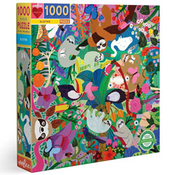 eeBoo Sloths 1000 Piece rectangular Jigsaw Puzzle, 90% recycled materials, vegetable based inks.