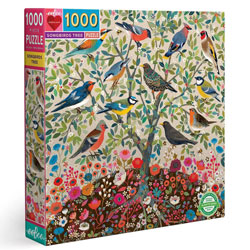 eeBoo Songbirds Tree 1000 Piece Jigsaw Puzzle, 90% recycled materials, vegetable based inks.