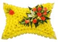 Funeral Flowers Funeral Pillow Yellow Base 14 x 10 ins
