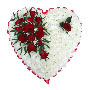 Funeral Flowers Heart Red Rose Tribute 