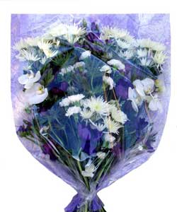 Blue & White Funeral Bouquet