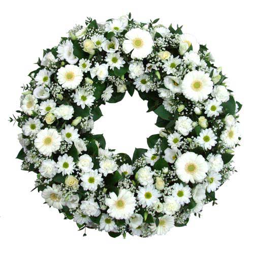 Funeral FlowersCream Open Funeral Ring 
