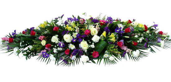 Multi Coloured Funeral Coffin Spray