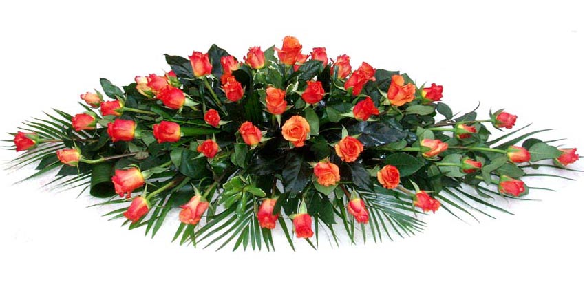Funeral FlowersFuneral Coffin Spray - Orange Roses