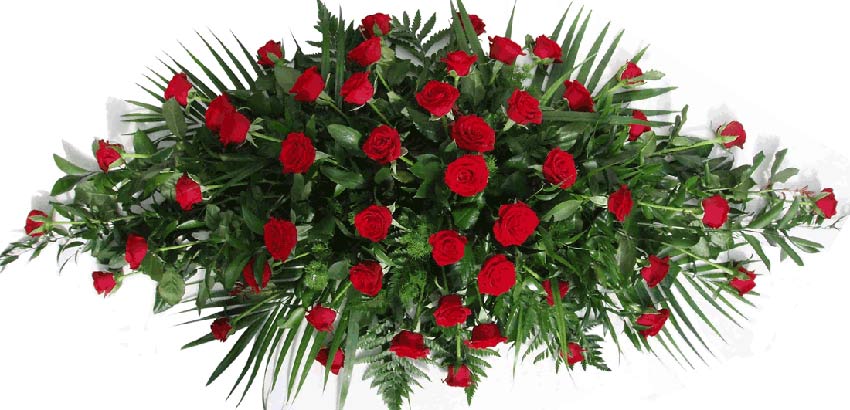 Funeral FlowersRed Rose Coffin Spray