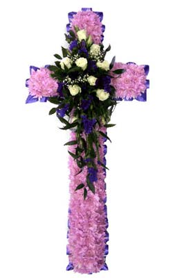 Funeral Cross Pink & Purple