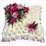 Pink & White Funeral Cushion Small Image