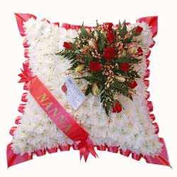 Red Sash Funeral Cushion 