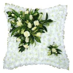 White & Cream Funeral Cushion
