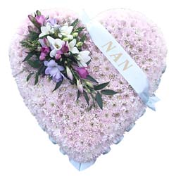 Funeral Heart Wreath Pink