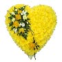 Yellow Funeral Heart Tribute  Small Image