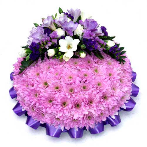 Funeral FlowersFuneral Posy Pad Mauve Base