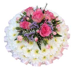 Funeral Posy Pad Pink & Mauve