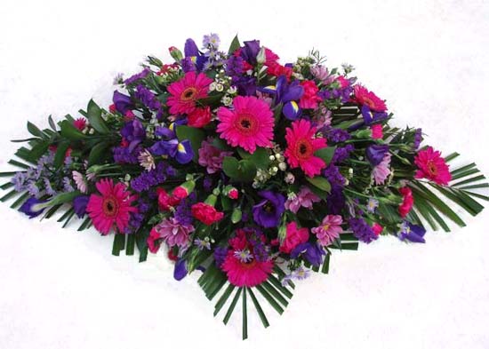 Funeral FlowersCerise & Purple Spray