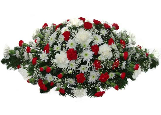 Funeral FlowersRed & White Elongated Spray