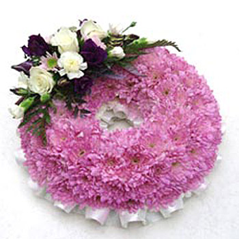 Funeral FlowersFuneral Wreath Ring Mauve Base