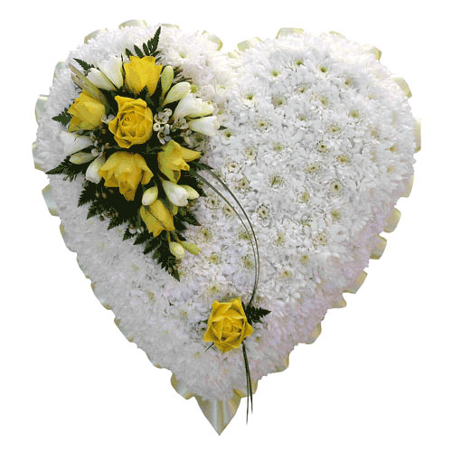 Funeral FlowersLemon Funeral Heart Tribute