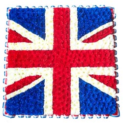 Union Jack Funeral Flower Tribute