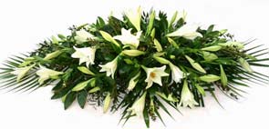 White Lily Coffin Spray - Longiflorum
