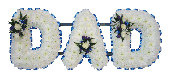 Funeral DAD Frame - Blue Ribbon Edging