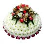 Funeral Flowers Funeral Posy Pad White & Apricot 