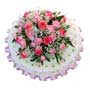 Funeral Flowers Funeral Posy Pad White & Pink 
