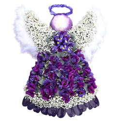 Purple Angel Funeral Flower Tribute