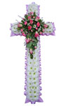 Funeral Flowers Funeral Cross Pink & White 