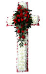 Funeral Flowers Funeral Cross Red Roses 