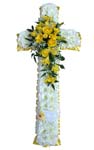 Funeral Flowers Funeral Cross White & Yellow 
