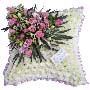 Mauve & White Funeral Cushion Small Image