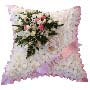 Funeral Flowers Pink Sash Funeral Cushion 
