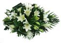 Funeral Flowers White Lily Funeral Spray  - 18 - 20 Inches