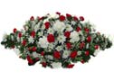 Funeral Flowers Red & White Elongated Spray  - 18 - 20 Inches