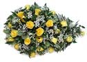 Funeral Flowers Yellow Rose Teardrop Spray  - 18 - 20 Inches