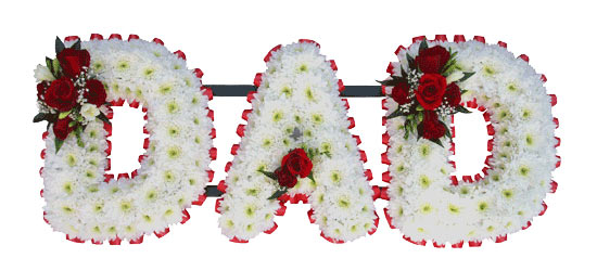DAD Name Frame Floral Tribute - Red