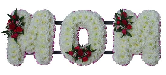 Funeral Flowers MOM Name Frame Tribute