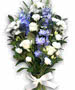 Funeral Flowers Sheaf - Purple and White 