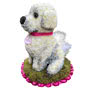White Dog 3D Floral Tribute