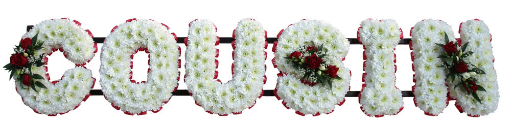 Funeral Flowers Cousin Name Frame Tribute