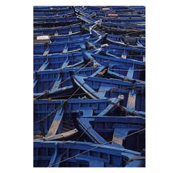 Blue Boats Greeting Card